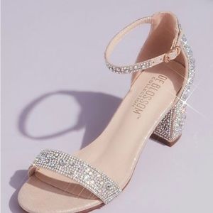 DB studio all over glitter, block heel wedding shoes 7.5